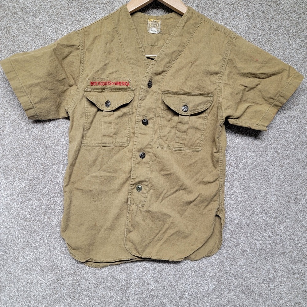 Boy Scouts of America Uniform Youth Shirt Vintage‎ Green  ( NO SIZE)